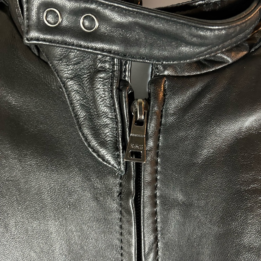 Knoles & Carter Italian lamp skin leather bomber jacket  removable inner liner - Picture 2 of 15